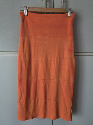 Midi skirt Tassos Mitropoulos used, size S, orange with texture