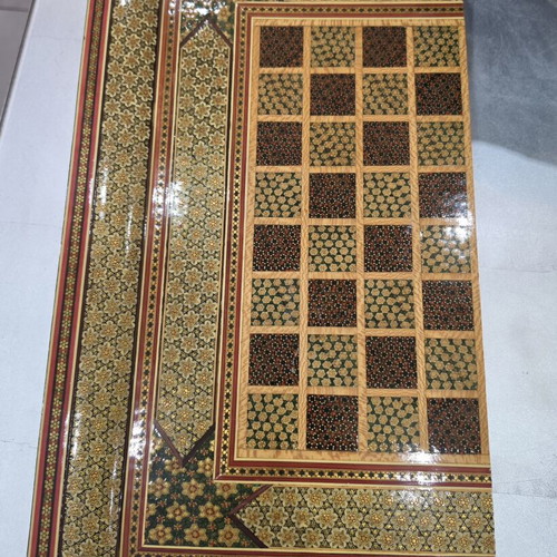 Handmade Persian Chess & Backgammon Khatamkari set near mint