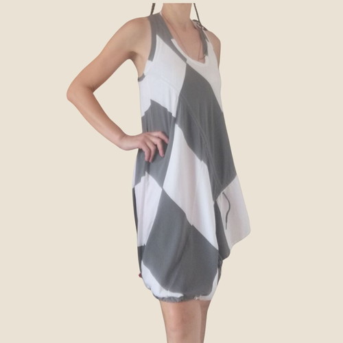 Hugo Boss dress like new, white and grey casual cotton, size S