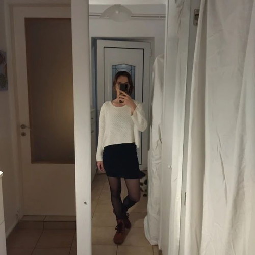 Crop knitted sweater Pull & Bear like new, white