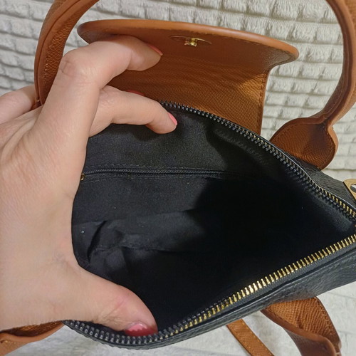 Women's crossbody bag new, small size, black with brown details