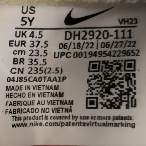Nike Air Force 1 kids used size 37.5 white sneakers