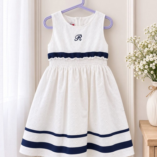 Mini Raxevsky mini dress like new, white and blue, size 140 cm