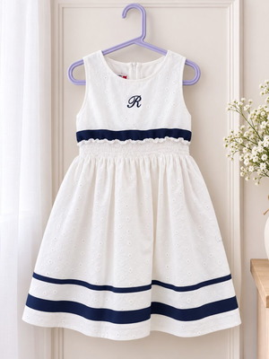 Mini Raxevsky mini dress like new, white and blue, size 140 cm