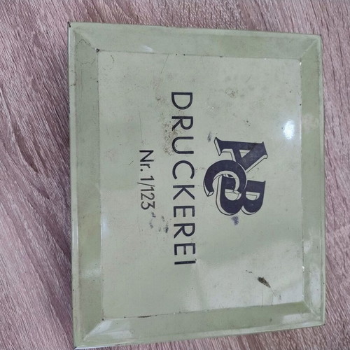 Vintage typography and stamp set Mały drukarz / Druckerei used