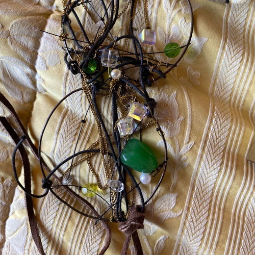 Necklace with semi-precious stones and Swarovski used, for repair or materials