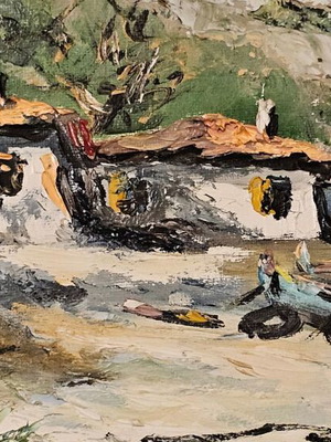 Πίνακας Σεργκενλίδης Κρυωνάς ελαιογραφία σαν καινούργιο, υπογεγραμμένη σε ξύλινη κορνίζα