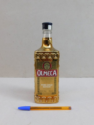 Μπουκάλι τεκίλα Olmeca Pure Gold Edition άδειο, ύψος 25 cm