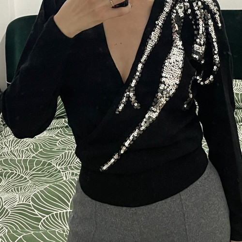 Elegant black blouse like new, size S