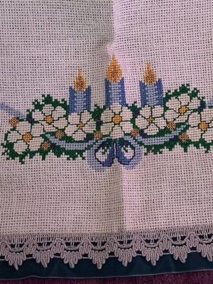 Christmas counted tablecloth square new 90×90