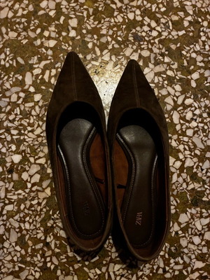 Zara ballerinas size 39 like new, khaki-brown color