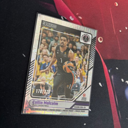 2024-25 Panini Donruss EuroLeague Collin Malcolm Press Proof Purple Rookie Card #100