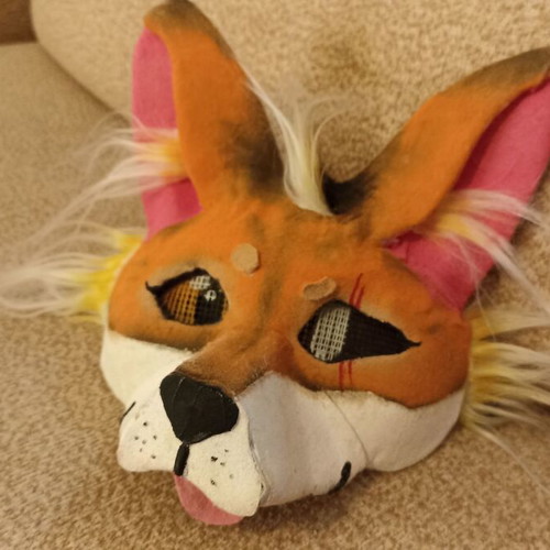 Therian Mask fox cosplay handmade, used, teen size 8-14 years