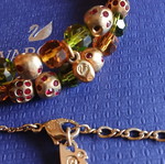 Swarovski necklace and bracelet set like new, gold color
