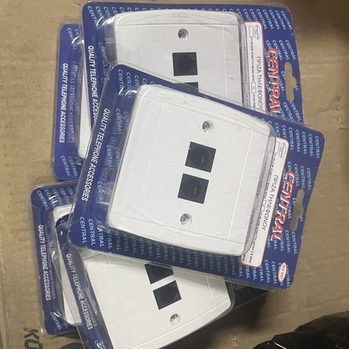 Telephone socket double flush mount pack of 5 new in box