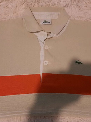 Lacoste men's polo medium like new, beige and orange