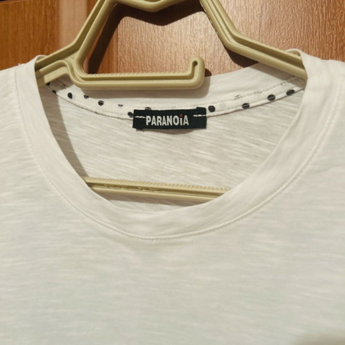 Paranoia crop top with tie, white, size S