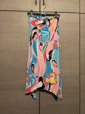 Colorful beach dress wrap skirt one size like new