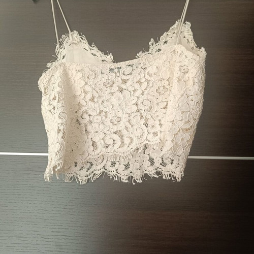 Zara lace crop top like new, size small, white