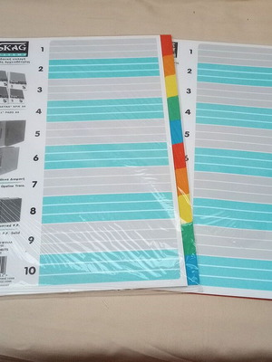 Colored A4 Index Dividers like new, set of 2