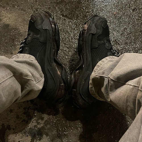 Balenciaga Triple S used black sneakers size 44