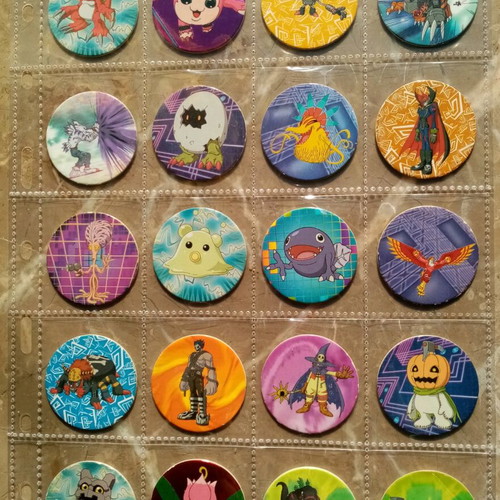 Digimon tags used, pack of 76 with 4 cases