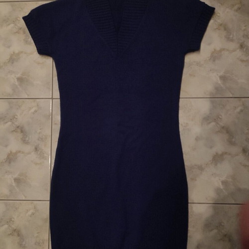 Knitted dress dark blue like new, size L