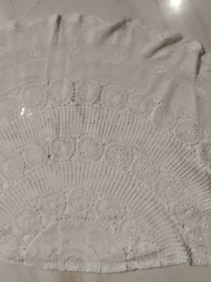 Rotonda handmade white knitted tablecloth 1.90m diameter new