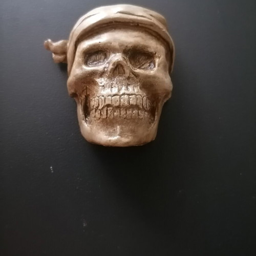 Handmade magnet from white cement with acrylic and varnish