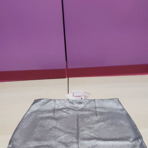 Desigual London Metallic Mini Skirt new, medium size, gray silver