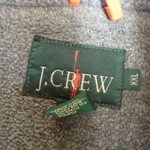 J.CREW orange sporty jacket XXL with hood and fleece lining