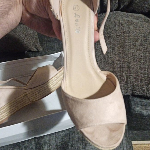 Women's shoes wedge sandals size 41 beige new