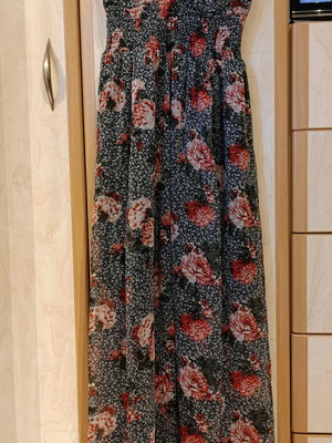 Dress with back opening and train like new, multicolor, size S