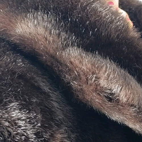 Eco-friendly women's fur coat like new, brown, size XL