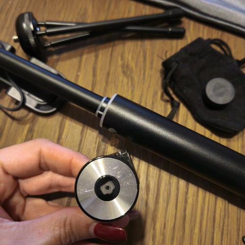 Selfie stick like new with two lenses, tripod base and Bluetooth bracelet