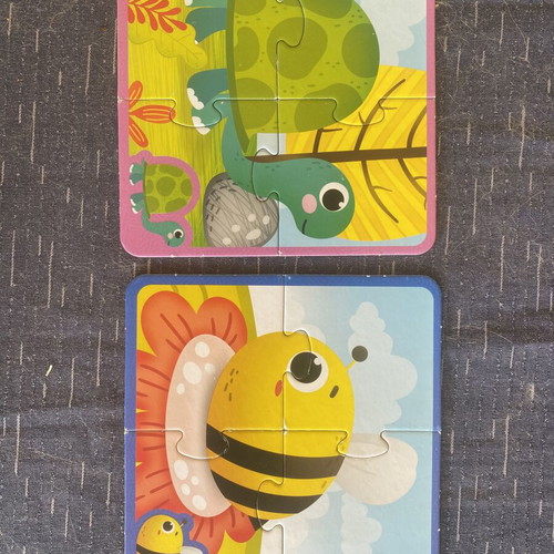 Montessori puzzle box used, 6 puzzles for preschool children