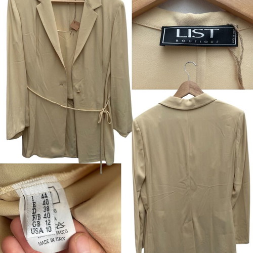 List Boutique Beige Blazer and Camisole Set used, size US 10