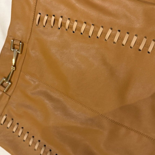 Elisabetta Franchi midi skirt like new, eco leather camel color