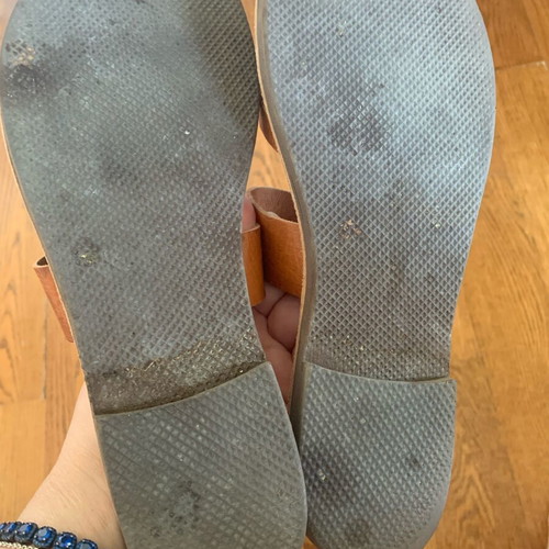 Olgianna Mellissinos leather sandals used, brown, size 39