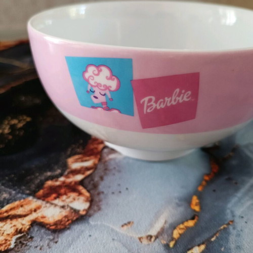 Barbie cereal bowls used, set of 2 porcelain