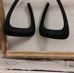 Bone hanging earrings black new