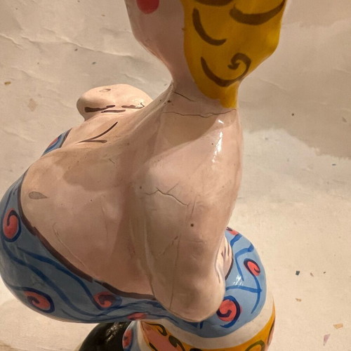Decorative handmade figurine used, hand-painted