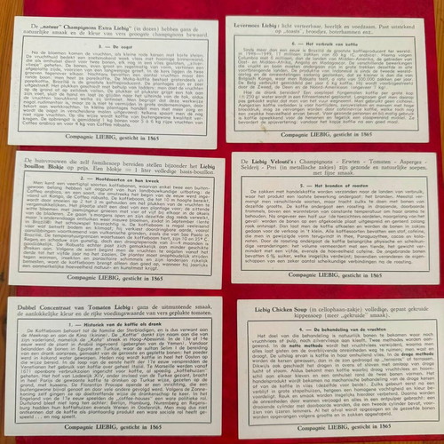 Liebig Complete Set of 6 Coffee Chromolithograph Cards 1954 New