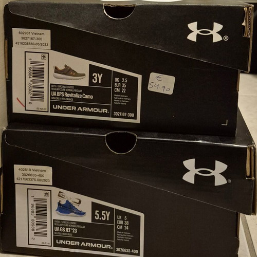 Shoe Boxes like new from Under Armour, Geox, Asics