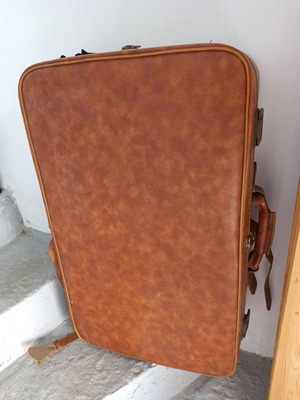 Vintage leather suitcase used