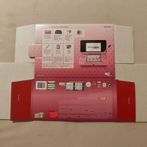 Nintendo 3DS Coral Pink empty box new, Nintendogs