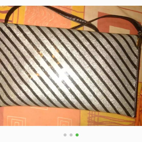 Elegant shoulder bag used, gray and black, Scandinavian origin