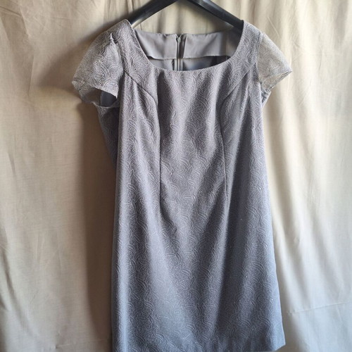 Grey Lace Midi Dress Large, like new