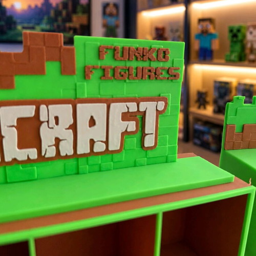 Minecraft Kinder Joy & Funko Pop Display Shelf like new