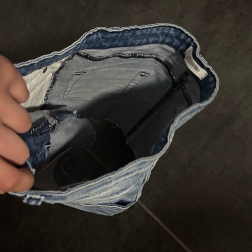 Denim mini skirt like new with embroidered rock music detail